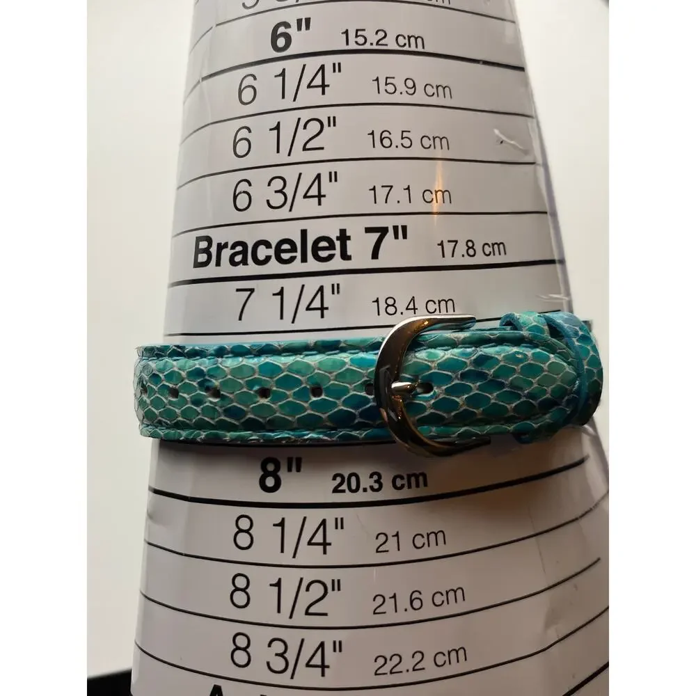 Gossip Ladies' Rectangle Dial Teal Leather Band Watch New Battery - Picture 7 of 7